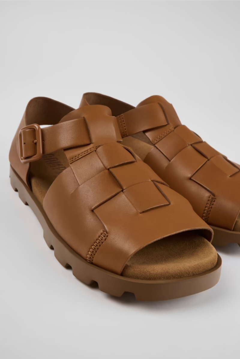 凉鞋2023|采用编织设计的男装小牛皮Brutus凉鞋/$1，399/Camper。