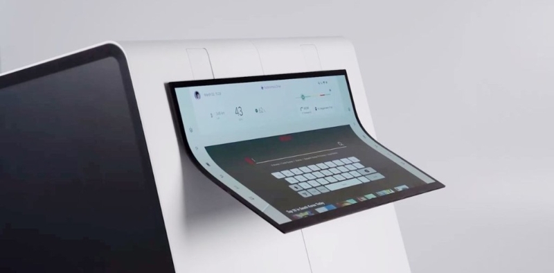 Flex & Slide Display下方可以弯曲起来，如变成触控键盘方便输入资料。