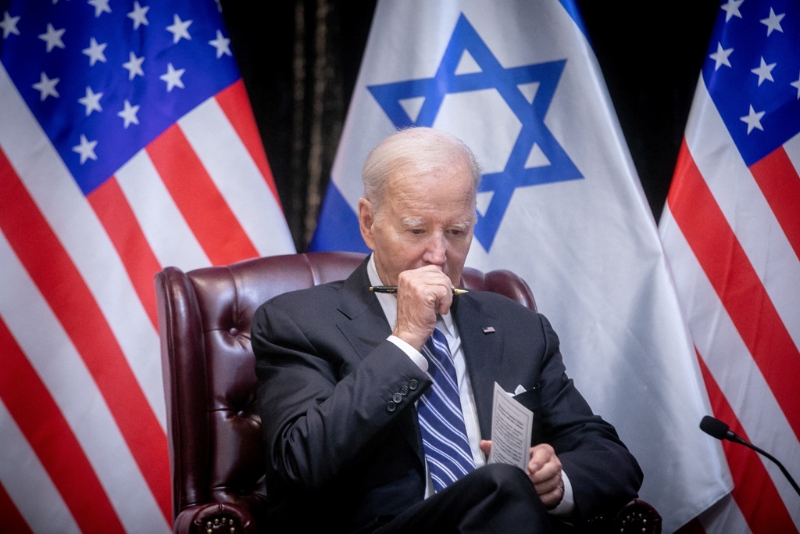 美国总统拜登前往以色列，与以国总理内塔尼亚胡会面。
