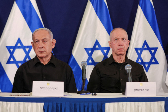 以色列总理内塔尼亚胡（左）表明，在针对哈马斯的战争结束后，以色列不寻求征服、占领或统治加沙。