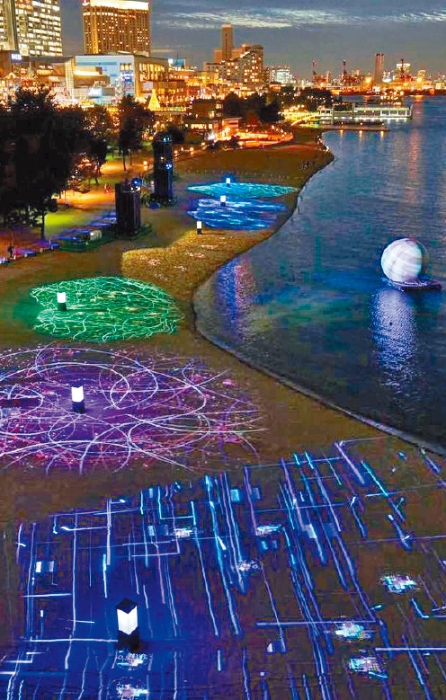 东京台场海滩艺术投影秀