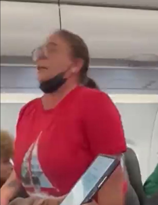 女子不断与其他乘客对骂。