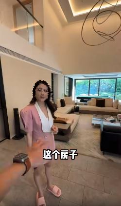 港漂靓妈月租6位数的香港星级豪宅地面层的客厅。