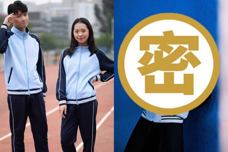 LV新款夹克（右）竟然与南宁中小学冬季校服（左）“撞衫”