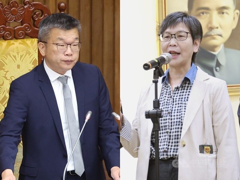 ”蔡其昌（左）对上台湾民众党的前“立委”蔡壁如（右）