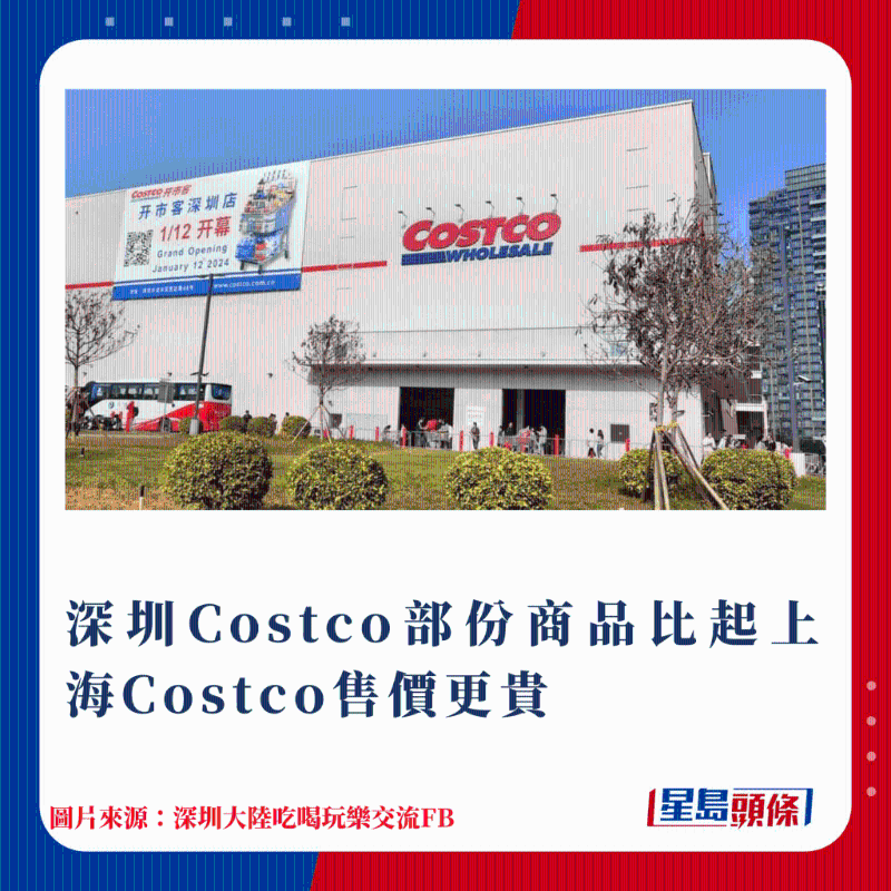 深圳Costco部份商品比起上海Costco售价更贵