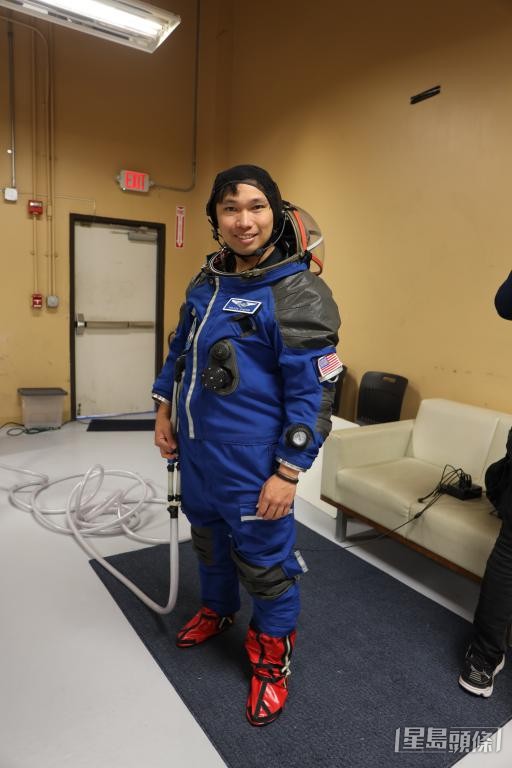 去年张伟贤在美国接受太空人训练。 受访者提供