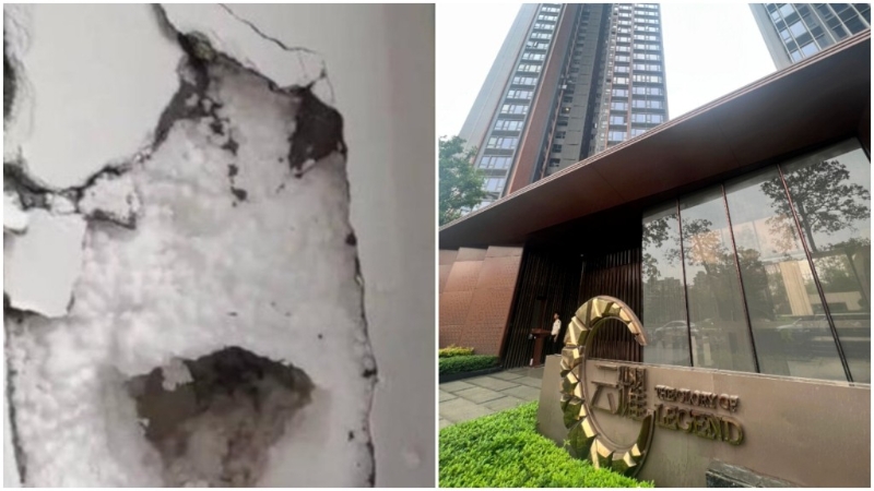 广州千万豪宅墙身内竟是发泡胶。