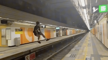 男子港铁玩“飞跃道”，跨轨道跳对面月台，港铁报警