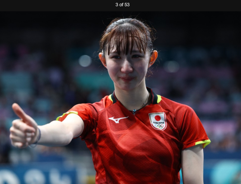 早田希娜又喊又笑好可爱。路透社 早田希娜又喊又笑好可爱。路透社