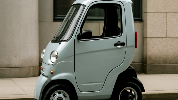 男子驾驶号称“全球最窄的Fiat Panda”的单人座车