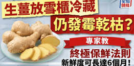 生姜放冰箱冷藏仍发霉干掉？专家教终极保鲜法则，新鲜度可长达6个月