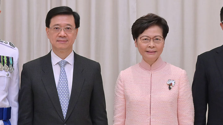 林郑月娥明早在行政长官办公室会见候任行政长官李家超。 资料图片