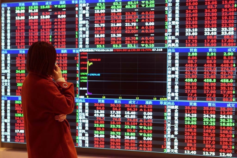 台股大涨近200点。 (本报系数据照片)