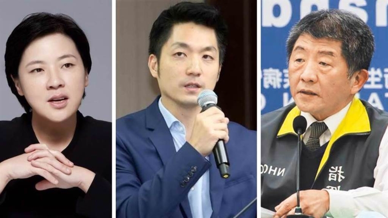 左起：民眾黨支持的台北市長參選人黃珊珊、國民黨參選人蔣萬安、民進黨參選人陳時中。（合成圖／素材取自本報系資料照）