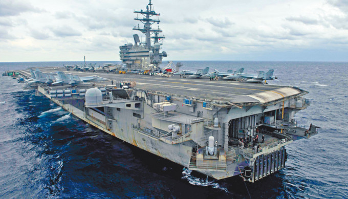 美國「列根號」航母執行例行巡邏任務。