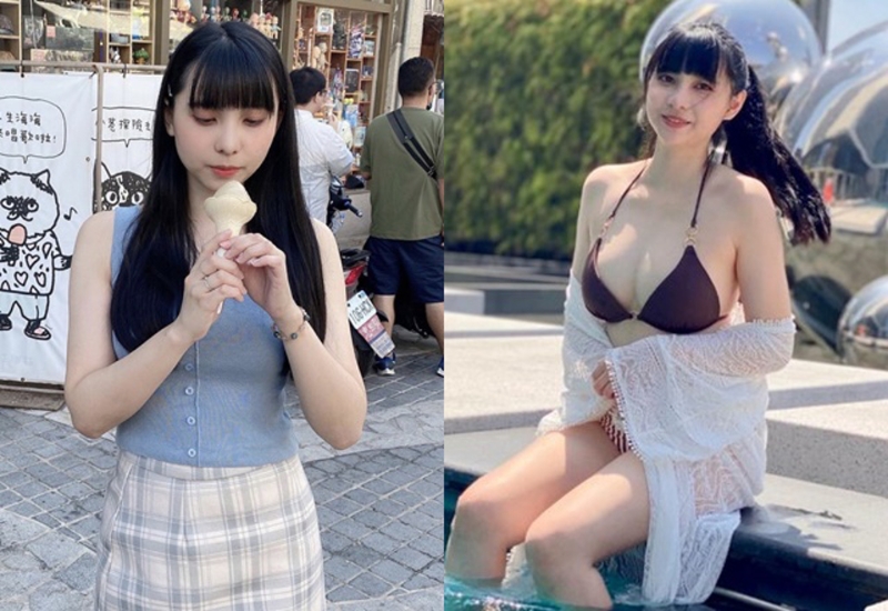 日前有網友於PTT以「正妹飛天小女警」貼出多張韓淳羽的生活照,其中還有她穿比基尼的火辣照,讓不少鄉民直呼:「想被夜間偵訊」。(圖/新北市婦幼隊提供、翻攝PTT)