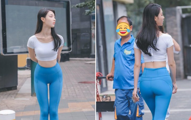 大叔深深被瑜伽褲正妹的身材吸引住。(圖/翻攝PTT)