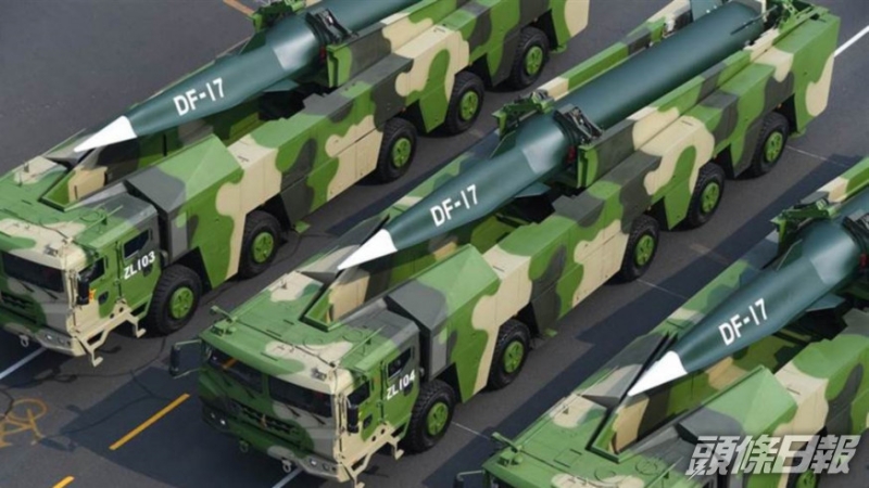 台灣傳媒報道指上月解放軍發射2枚屬東風-17導彈