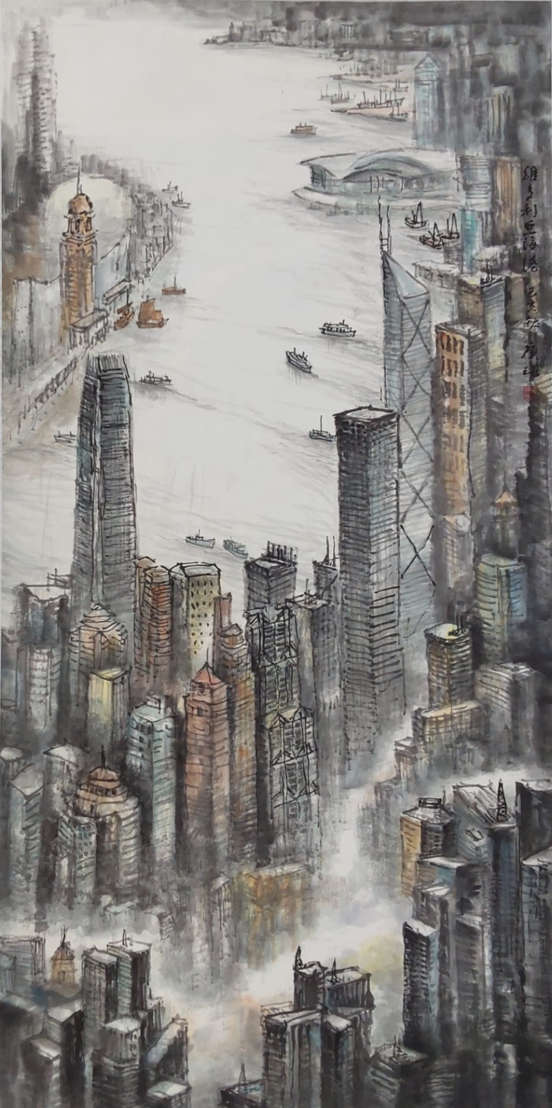 劉廣球作品《維多利亞海港》