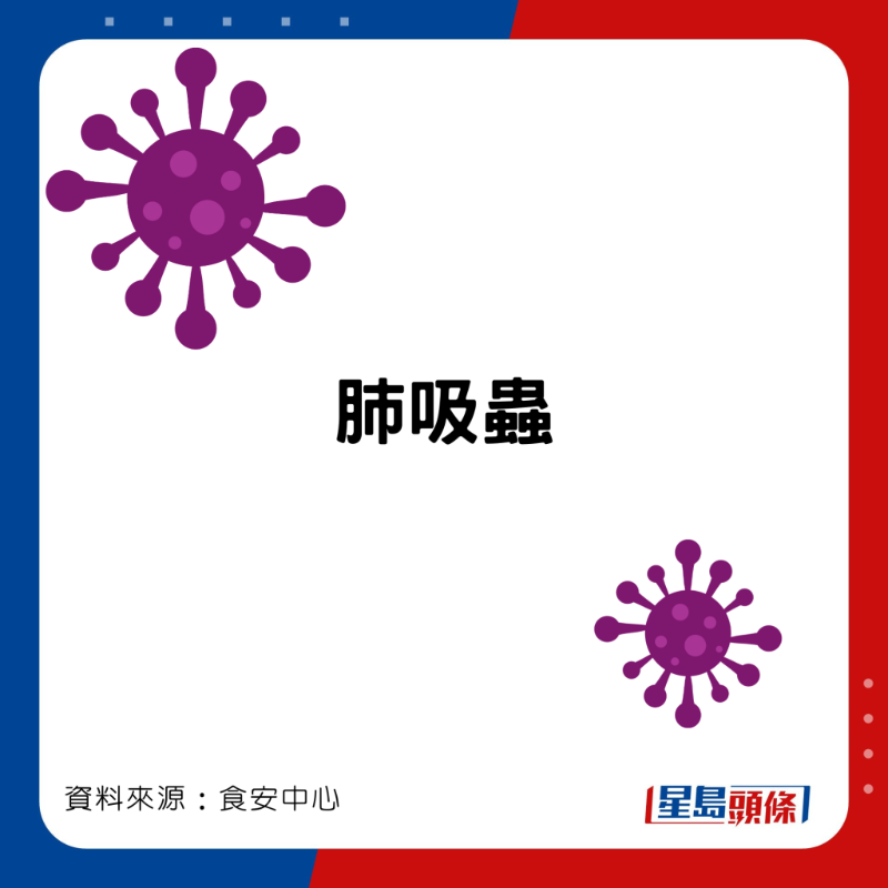 食安中心指進食了受污染的醃製生蟹，有機會患不同的疾病和出現不同的病徵。