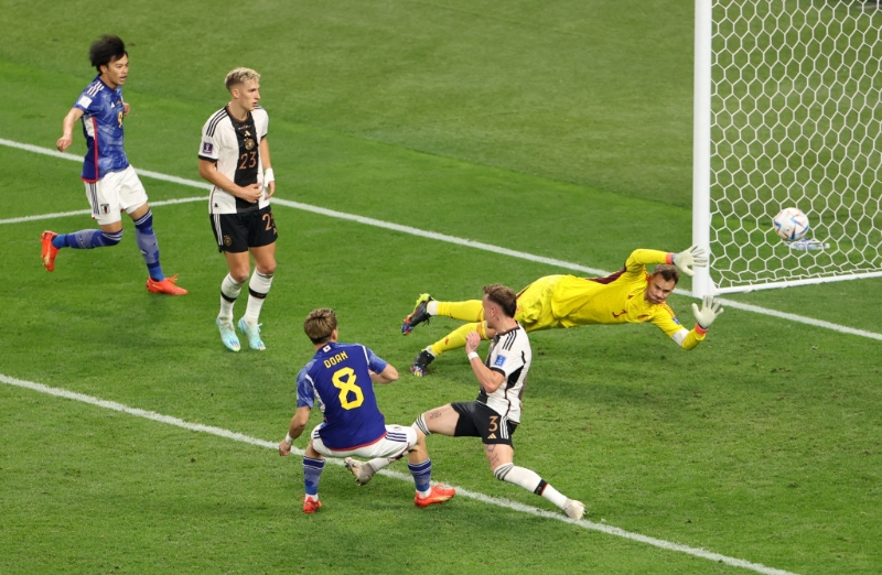 堂安律追平1:1。 Reuters