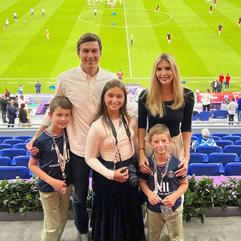 伊萬卡全家人欣賞世界盃。 伊萬卡IG圖片