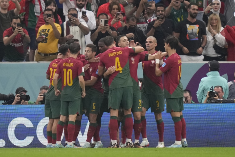 葡萄牙慶祝入8強。 AP