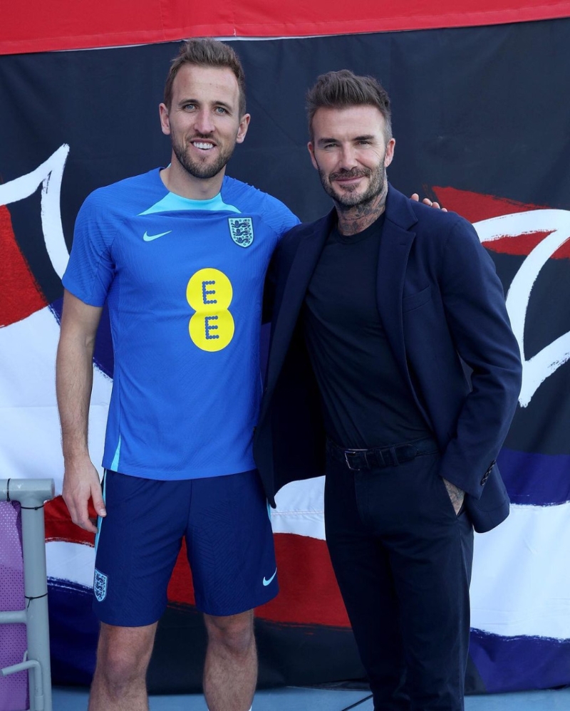 卡尼與碧咸合照。英格蘭足總圖片