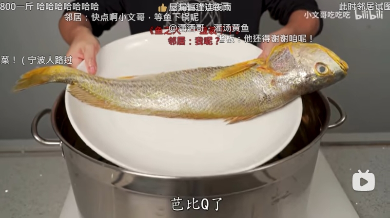 要蒸这条海黄花，需要用快加大版的锅具。