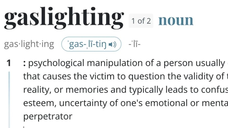 Merriam-Webster.com 上的「煤氣燈效應」定義。　資料圖片