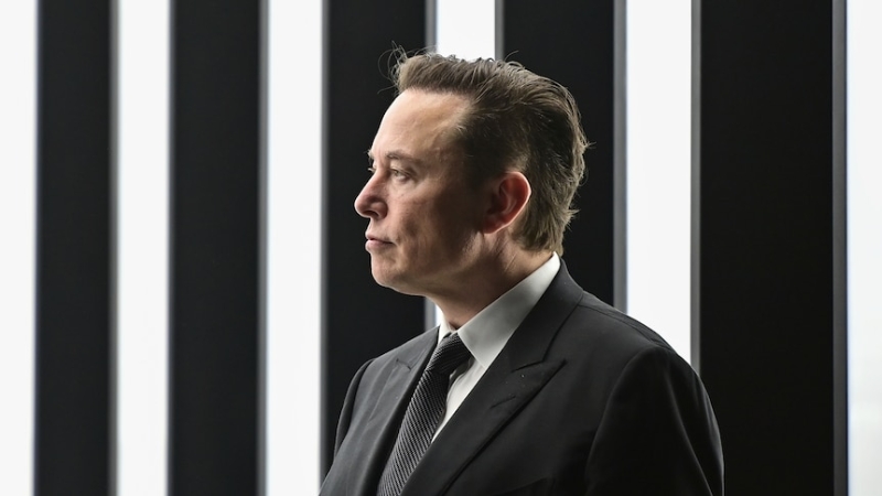Side profile of Elon Musk wearing a neutral, if pensive, expression