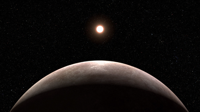 示意圖反映系外行星 LHS 475 b 是岩石行星，並且幾乎與地球大小相同。 網上圖片