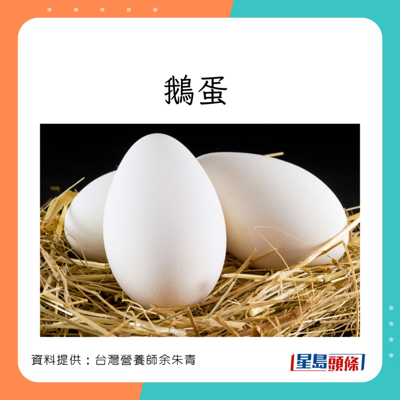 營養師余朱青講解不同蛋的營養價值。