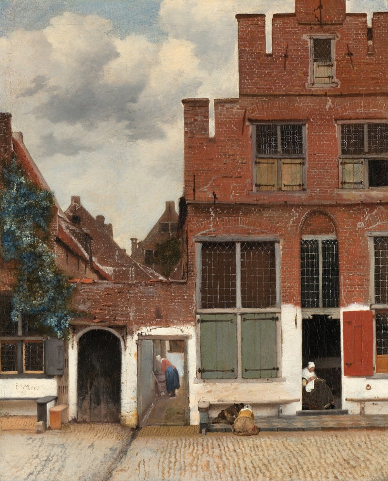 維梅爾畫作《小街》。