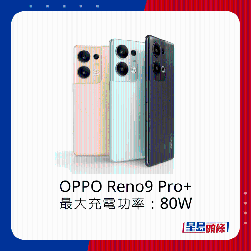 OPPO Reno9 Pro+最大充电功率80W。
