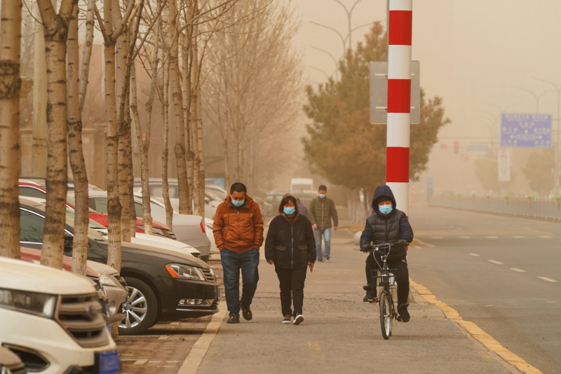3月以來，中國共發生4次沙塵天氣過程，較去年同期（2次）偏多。（中新社）