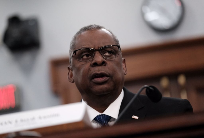 2023年3月23日，美国国防部长奥斯汀在众议院国防小组委员会听证会上，就拜登总统提出的国防部预算申请作证。 （路透社）