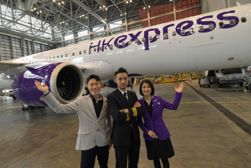 HK Express已落实在未来两年接收16架空中巴士A321neo客机，而是次到港的为首架相关型号客机。 梁誉东摄