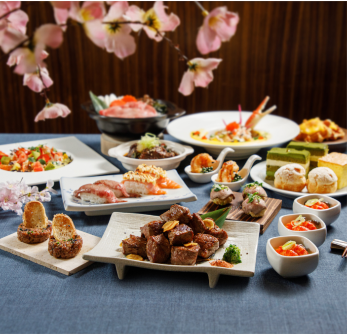 九龙酒店倚窗阁即日起至5月31日供应「和牛海鲜双重滋味自助餐」,经eShop订购即可享生日半价优惠。