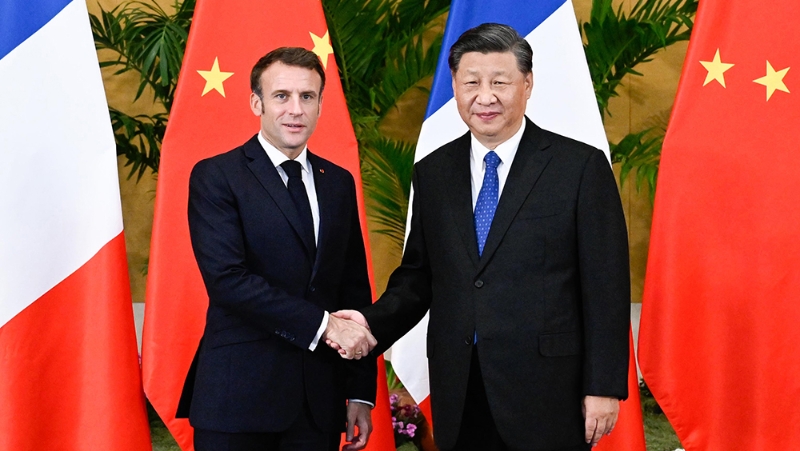 習近平曾和馬克龍會面。