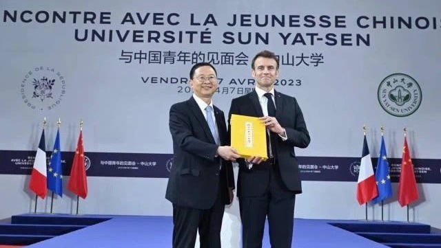 马克龙访中山大学 马克龙访中山大学