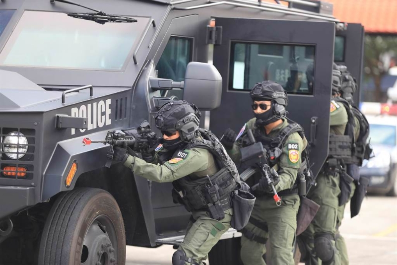 保一总队维安特勤队演练反恐科目 保一总队维安特勤队演练反恐科目