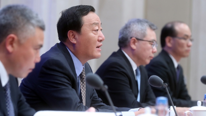 2019年张务锋（左二）出席《中国的粮食安全》白皮书新闻发布会