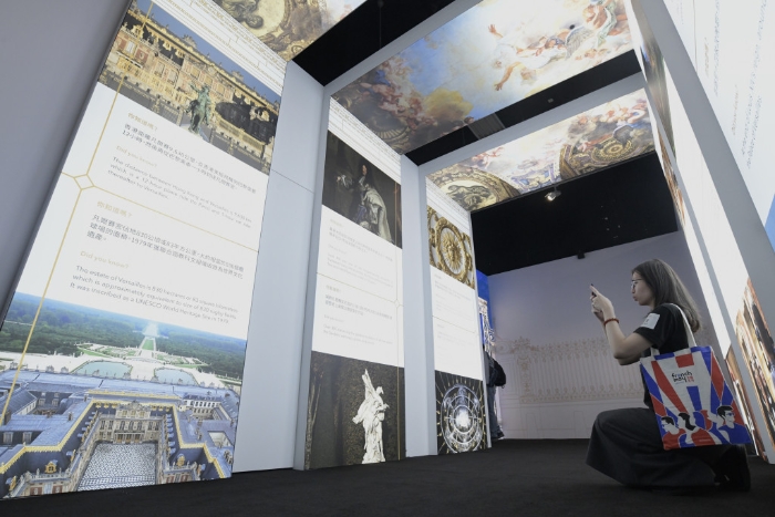 展览分为六个主题，包括“时空穿梭”、“凡尔赛宫之辉煌璀璨”、“凡尔赛宫之百年艺韵”、“凡尔赛宫之自然景观”、“凡尔赛宫之创新”及“凡尔赛宫一日游”