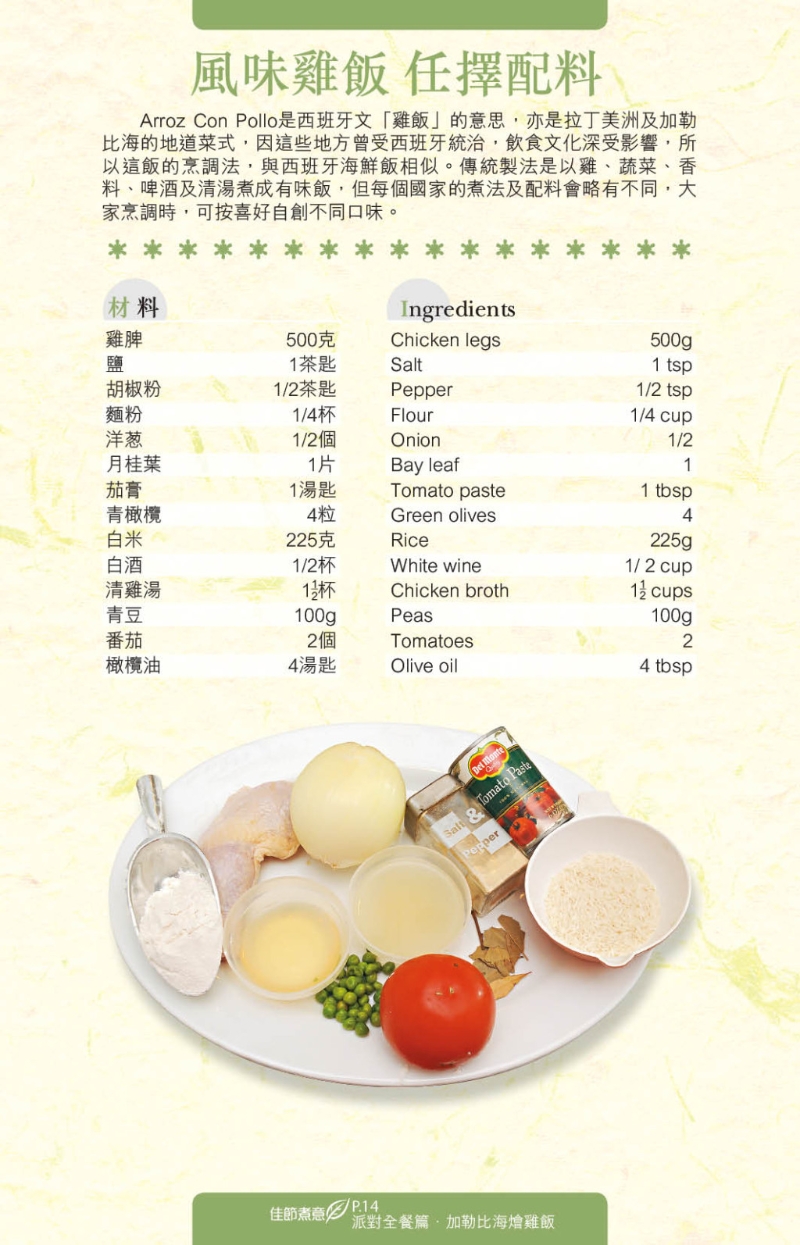 加勒比海烩鸡饭材料