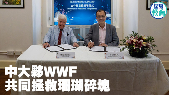 香港中文大学合作WWF，共同拯救珊瑚碎块