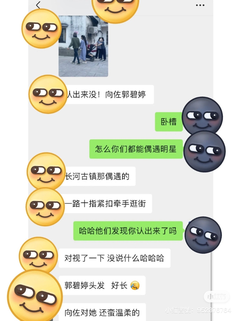 有网民6日于社交平台图文并茂指，日前在杭州长河古镇偶遇向佐夫妇。