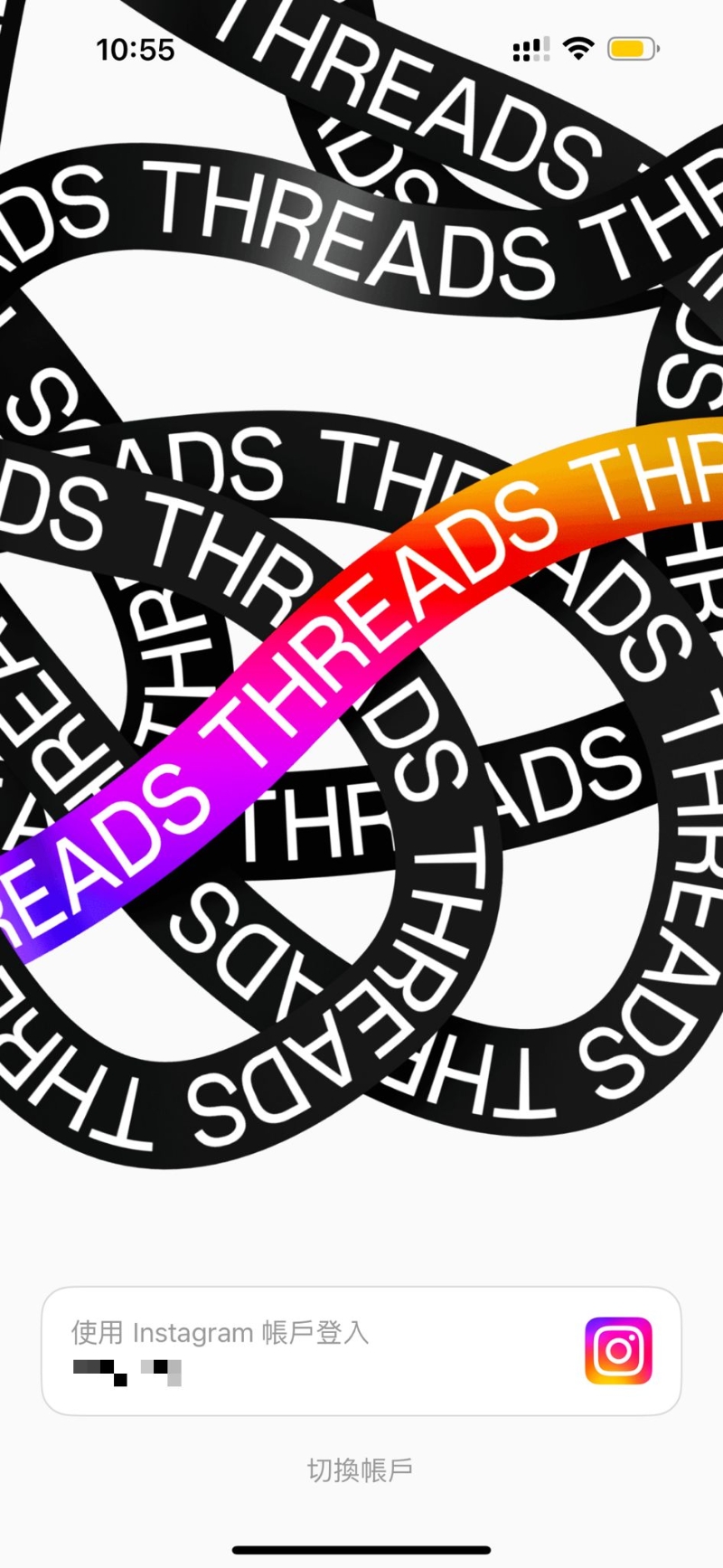 首次打开Threads App界面,就会默认以Instagram账户登入 首次打开Threads App界面,就会默认以Instagram账户登入