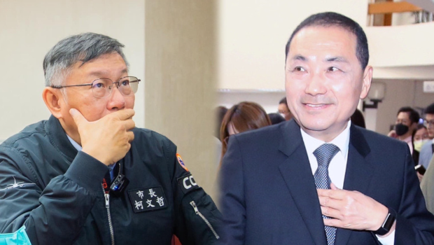 对于柯文哲（左）跟侯友宜（右）两人搭配参选2024，金溥聪直言不可能。